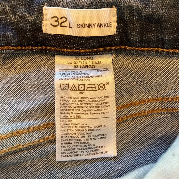 Banana Republic Skinny Ankle Classic 5 pocket medium wash stretch denim size 32L - Picture 5 of 5